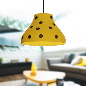 alpha-MEC-68425YELLOW-15755 ΦΩΤΙΣΤΙΚΟ ΚΡΕΜΑΣΤΟ ΓΥΑΛΙΝΟ ΜΟΝΟΦΩΤΟ MELON ΧΡΩΜΑ ΚΙΤΡΙΝΟ Ε27 Φ24X70CM