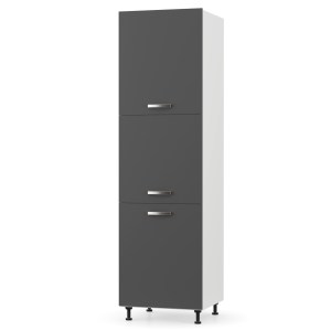 alpha-SO-CD60RVGR-2234 CHARLOTΤE ΣΤΗΛΗ KΟΥΖΙΝΑΣ 60X56X213.4ΕΚ ΜΕ ΜΕΤΑΛΛΙΚΑ ΧΕΡΟΥΛΙΑ ΓΡΑΦΙΤΗ