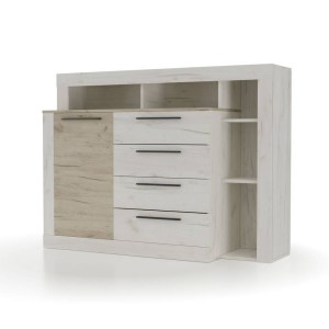 alpha-SO-MILANA140-14666 ΜΠΟΥΦΕΣ MILANA ΛΕΥΚΟ-ΓΚΡΙ ΔΡΥΣ 140.2X46.5X107.3ΕΚ