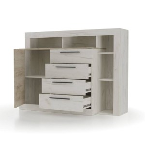 alpha-SO-MILANA140-14667 ΜΠΟΥΦΕΣ MILANA ΛΕΥΚΟ-ΓΚΡΙ ΔΡΥΣ 140.2X46.5X107.3ΕΚ