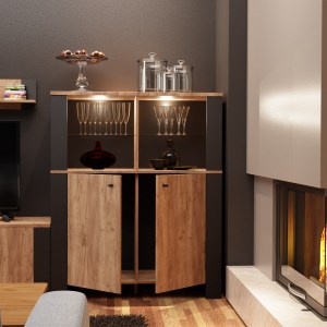 alpha-SO-OLDKOM2D-18458 ΜΠΟΥΦΕΣ OLD WOOD ΧΡΥΣΟΣ ΔΡΥΣ ΜΕ ΜΑΥΡΟ, 106.2X44XX128.5ΕΚ
