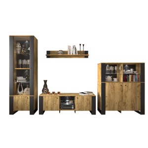 alpha-SO-OLDTV2D-14534 ΕΠΙΠΛΟ ΤΗΛΕΟΡΑΣΗΣ OLD WOOD ΧΡΥΣΟΣ ΔΡΥΣ ΜΕ ΜΑΥΡΟ 140X44X47.5ΕΚ