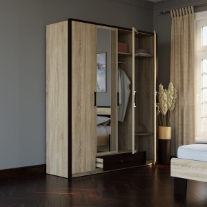 alpha-SO-SCARLET4D-15034 ΝΤΟΥΛΑΠΑ ΤΕΤΡΑΦΥΛΛΗ SCARLET SONOMA-WENGE 180X58X212ΕΚ