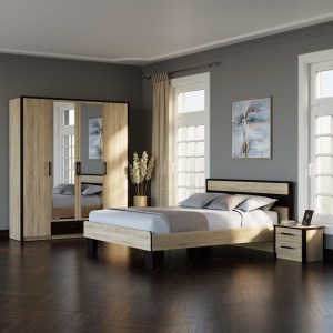alpha-SO-SCARLET4D-15035 ΝΤΟΥΛΑΠΑ ΤΕΤΡΑΦΥΛΛΗ SCARLET SONOMA-WENGE 180X58X212ΕΚ