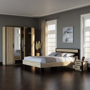 alpha-SO-SCARLET4D-15036 ΝΤΟΥΛΑΠΑ ΤΕΤΡΑΦΥΛΛΗ SCARLET SONOMA-WENGE 180X58X212ΕΚ