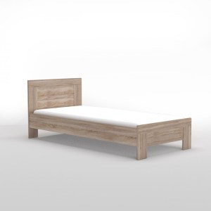 alpha-SOLO90-15839 ΚΡΕΒΑΤΙ SOLO ΜΟΝΟ ΜΕ ΤΑΒΛΕΣ SONOMA MDF ΚΑΜΠΥΛΩΤΟ ΤΕΛΕΙΩΜΑ 90X200CM