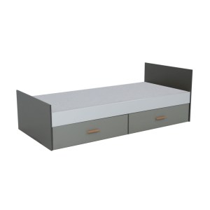 alpha-TIMMYBED2S90-2956842 ΚΡΕΒΑΤΙ TIMMY ΛΕΥΚΟ-ΓΡΑΦΙΤΗ-ΓΚΡΙ ΜΕ ΠΑΤΩΜΑ 90X200CM