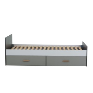 alpha-TIMMYBED2S90-2956846 ΚΡΕΒΑΤΙ TIMMY ΛΕΥΚΟ-ΓΡΑΦΙΤΗ-ΓΚΡΙ ΜΕ ΠΑΤΩΜΑ 90X200CM