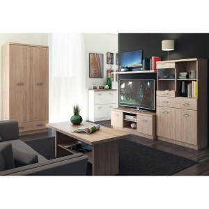 alpha-TO-2DTV-14511 ΕΠΙΠΛΟ TV 120X42X46ΕΚ SONOMA ΜΕ ΔΥΟ ΝΤΟΥΛΑΠΙΑ