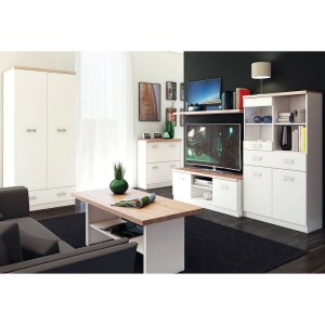 alpha-TO-2DTVWHITE-14512 ΕΠΙΠΛΟ TV 120X42X46ΕΚ ΛΕΥΚΟ-SONOMA ΜΕ ΔΥΟ ΝΤΟΥΛΑΠΙΑ