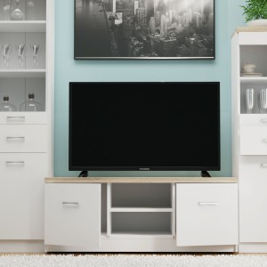 alpha-TO-2DTVWHITE-16739 ΕΠΙΠΛΟ TV 120X42X46ΕΚ ΛΕΥΚΟ-SONOMA ΜΕ ΔΥΟ ΝΤΟΥΛΑΠΙΑ