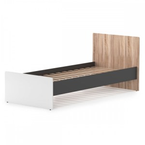 alpha-TO-ALEX90-2517 ALEX ΜΟΝΟ ΚΡΕΒΑΤΙ 90X200ΕΚ ΧΩΡΙΣ ΠΑΤΩΜΑ ΓΡΑΦΙΤΗΣ-ΛΕΥΚΟ-SONOMA 90