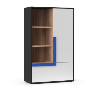 alpha-TO-ALEXSH2D-16087 ΡΑΦΙΕΡΑ ALEX 84X36X133ΕΚ ΓΡΑΦΙΤΗΣ-ΣΟΝΟΜΑ-ΛΕΥΚΟ