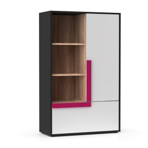 alpha-TO-ALEXSH2D-16088 ΡΑΦΙΕΡΑ ALEX 84X36X133ΕΚ ΓΡΑΦΙΤΗΣ-ΣΟΝΟΜΑ-ΛΕΥΚΟ