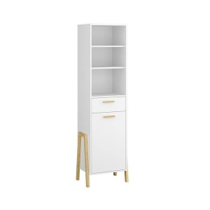 alpha-TO-BELLE1D1SWHITE-14633 ΒΙΒΛΙΟΘΗΚΗ BELLE ΛΕΥΚΟ 41X41X197CM