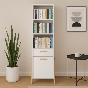 alpha-TO-BELLE1D1SWHITE-14691 ΒΙΒΛΙΟΘΗΚΗ BELLE ΛΕΥΚΟ 41X41X197CM