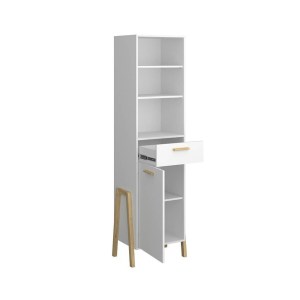 alpha-TO-BELLE1D1SWHITE-2957064 ΒΙΒΛΙΟΘΗΚΗ BELLE ΛΕΥΚΟ 41X41X197CM