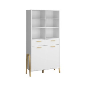 alpha-TO-BELLE2D2SWHITE-14634 ΒΙΒΛΙΟΘΗΚΗ BELLE ΛΕΥΚΟ 102.5X41X197CM