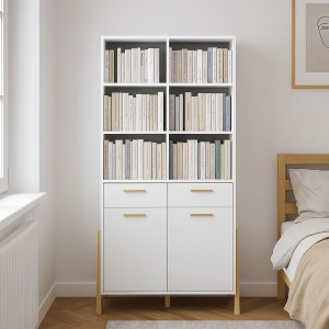 alpha-TO-BELLE2D2SWHITE-14693 ΒΙΒΛΙΟΘΗΚΗ BELLE ΛΕΥΚΟ 102.5X41X197CM
