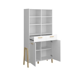 alpha-TO-BELLE2D2SWHITE-2957069 ΒΙΒΛΙΟΘΗΚΗ BELLE ΛΕΥΚΟ 102.5X41X197CM