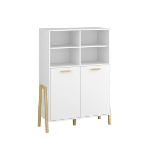 alpha-TO-BELLE2DWHITE-14635 ΒΙΒΛΙΟΘΗΚΗ BELLE ΛΕΥΚΟ 102.5X41X152.5CM