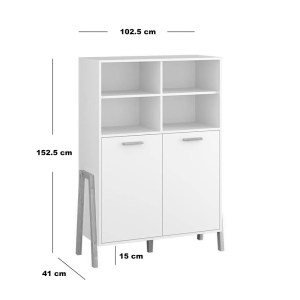 alpha-TO-BELLE2DWHITE-2956931 ΒΙΒΛΙΟΘΗΚΗ BELLE ΛΕΥΚΟ 102.5X41X152.5CM