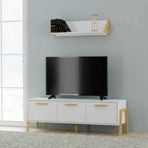 alpha-TO-BELLETV3KWHITE-13956 ΕΠΙΠΛΟ ΤΗΛΕΟΡΑΣΗΣ BELLE ΛΕΥΚΟ 149.5X41X49CM