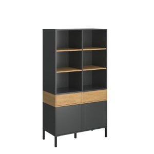 alpha-TO-BERIL2D2S-13673 ΡΑΦΙΕΡΑ BERIL 2D2S ΑΝΘΡΑΚΙ-ΧΡΥΣΟ ΔΡΥΣ 90X42X170CM