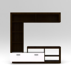 alpha-TO-FLOKS-15017 ΣΥΝΘΕΣΗ ΤΗΛΕΟΡΑΣΗΣ FLOKS 170X41X170ΕΚ WENGE(ΣΟΚΟΛΑ)-ΛΕΥΚΟ