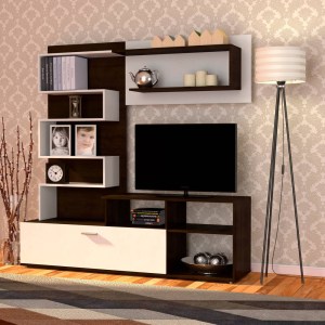 alpha-TO-JASMIN-2597 ΣΥΝΘΕΣΗ ΤΗΛΕΟΡΑΣΗΣ JASMIN 170X41.5X170ΕΚ WENGE(ΣΟΚΟΛΑ)-ΛΕΥΚΟ