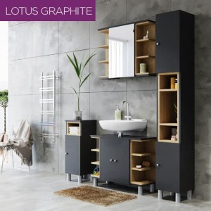 alpha-TO-LOTUSMCGRAFITE-14924 ΚΑΘΡΕΠΤΗΣ ΜΠΑΝΙΟΥ LOTUS ΜΕ ΝΤΟΥΛΑΠΙ ΓΡΑΦΙΤΗΣ-ΣΟΝΟΜΑ 79.6X20X64ΕΚ