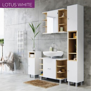 alpha-TO-LOTUSMCWHITE-14927 ΚΑΘΡΕΠΤΗΣ ΜΠΑΝΙΟΥ LOTUS ΜΕ ΝΤΟΥΛΑΠΙ ΚΑΙ ΡΑΦΙΑ ΛΕΥΚΟ-ΣΟΝΟΜΑ 79.6X20X64ΕΚ