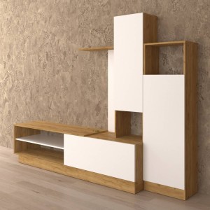 alpha-TO-MELISA-15019 ΣΥΝΘΕΣΗ ΤΗΛΕΟΡΑΣΗΣ MELISA 240X45X180ΕΚ ΧΡΥΣΟΣ ΔΡΥΣ ΜΕ ΛΕΥΚΟ