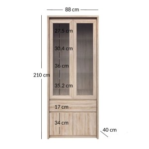 alpha-TO-NORT2D2W1S-1348910 ΒΙΤΡΙΝΑ NORTON ΔΙΦΥΛΛΗ 88X40X210ΕΚ ΣΟΝΟΜΑ ΔΥΟ ΠΟΡΤΕΣ