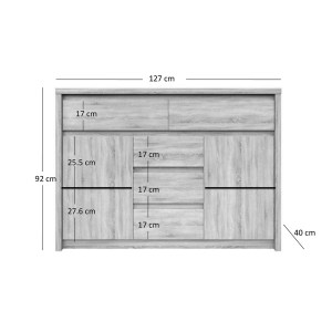 alpha-TO-NORT2D5S-1364021 ΜΠΟΥΦΕΣ NORTON 127X40X91.5ΕΚ SONOMA
