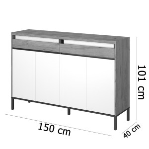 alpha-TO-PALMOR4D2S-2039228 ΜΠΟΥΦΕΣ PALMOR ΧΡΥΣΟ ΔΡΥΣ-ΛΕΥΚΟ 150X40X101CM