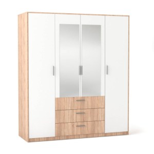 alpha-TO-RIC4D3S-16008 ΝΤΟΥΛΑΠΑ ΤΕΤΡΑΦΥΛΛΗ RICO ΛΕΥΚΗ-SONOMA 180X62X206CM