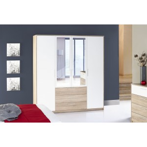 alpha-TO-RIC4D3S-16010 ΝΤΟΥΛΑΠΑ ΤΕΤΡΑΦΥΛΛΗ RICO ΛΕΥΚΗ-SONOMA 180X62X206CM