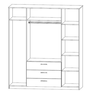 alpha-TO-RIC4D3S-16012 ΝΤΟΥΛΑΠΑ ΤΕΤΡΑΦΥΛΛΗ RICO ΛΕΥΚΗ-SONOMA 180X62X206CM