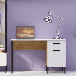 alpha-TO-SANT120WH-18698 ΓΡΑΦΕΙΟ SANTES WH ΧΡΥΣΟ ΔΡΥΣ ΛΕΥΚΟ 120X60X74ΕΚ