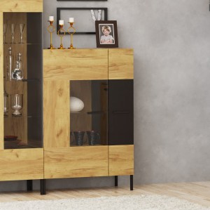 alpha-TO-SANTES1W1D-2953 ΒΙΤΡΙΝΑ SANTES ΧΡΥΣΟ ΔΡΥΣ-ΓΡΑΦΙΤΗΣ 90X42X134.50CM