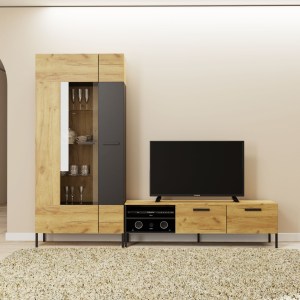 alpha-TO-SANTES1W1DHIGH-14059 ΒΙΤΡΙΝΑ SANTES ΧΡΥΣΟ ΔΡΥΣ-ΓΡΑΦΙΤΗΣ 90X42X197.5CM