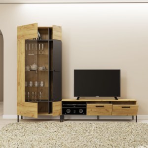 alpha-TO-SANTES1W1DHIGH-14060 ΒΙΤΡΙΝΑ SANTES ΧΡΥΣΟ ΔΡΥΣ-ΓΡΑΦΙΤΗΣ 90X42X197.5CM