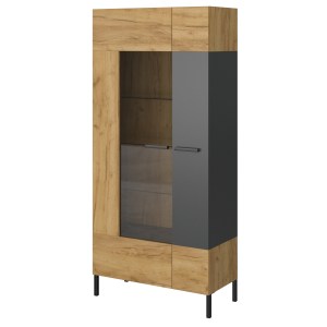alpha-TO-SANTES1W1DHIGH-14062 ΒΙΤΡΙΝΑ SANTES ΧΡΥΣΟ ΔΡΥΣ-ΓΡΑΦΙΤΗΣ 90X42X197.5CM