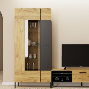 alpha-TO-SANTES1W1DHIGH-2954 ΒΙΤΡΙΝΑ SANTES ΧΡΥΣΟ ΔΡΥΣ-ΓΡΑΦΙΤΗΣ 90X42X197.5CM