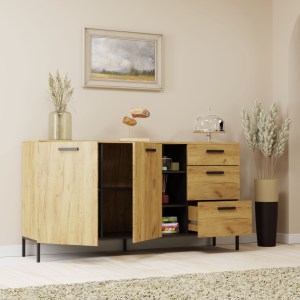 alpha-TO-SANTES2D3S-14072 ΜΠΟΥΦΕΣ SANTES ΧΡΥΣΟ ΔΡΥΣ-ΓΡΑΦΙΤΗΣ 180X42X92.5CM