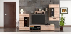 alpha-TO-SOLO-16127 ΣΥΝΘΕΣΗ ΤΗΛΕΟΡΑΣΗΣ SOLO 293X41X184CM SONOMA ΜΕ WENGE MDF ΚΑΜΠΥΛΩΤΟ ΤΕΛΕΙΩΜΑ