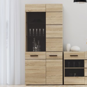 alpha-TO-SOLO1W1D-2988 ΒΙΤΡΙΝΑ SOLO ΔΙΦΥΛΛΗ 90X41X197CM ΜΕ ΤΖΑΜΙ SONOMA ΜΕ WENGE