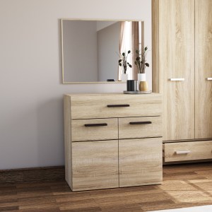 alpha-TO-SOLO2D1S-16394 ΜΠΟΥΦΕΣ SOLO 80X41X82CM SONOMA ΜΕ WENGE ΚΑΙ MDF ΚΑΜΠΥΛΩΤΟ ΤΕΛΕΙΩΜΑ ΣΤΙΣ ΠΟΡΤΕΣ