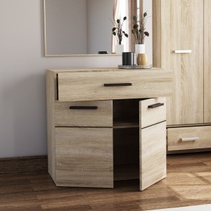alpha-TO-SOLO2D1S-16398 ΜΠΟΥΦΕΣ SOLO 80X41X82CM SONOMA ΜΕ WENGE ΚΑΙ MDF ΚΑΜΠΥΛΩΤΟ ΤΕΛΕΙΩΜΑ ΣΤΙΣ ΠΟΡΤΕΣ